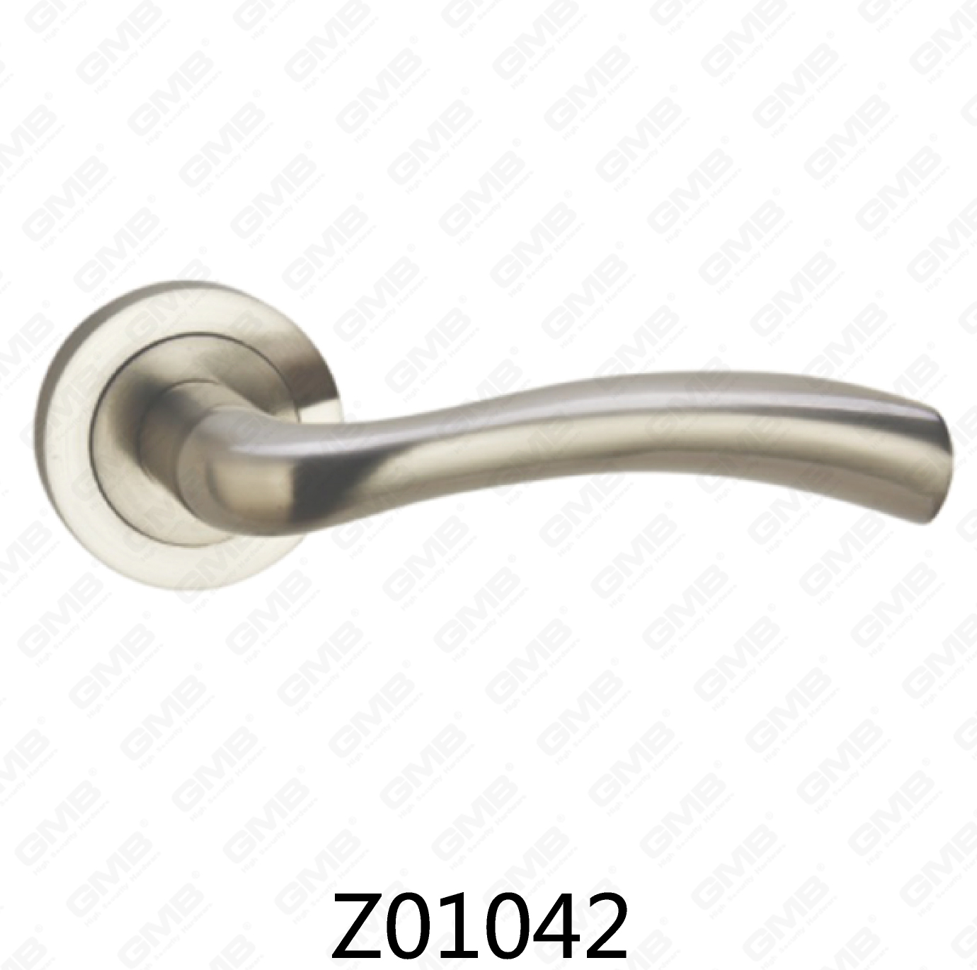 ידית דלת רוזטת אלומיניום מסגסוגת אבץ של Zamak עם רוזטה עגולה (Z01042)