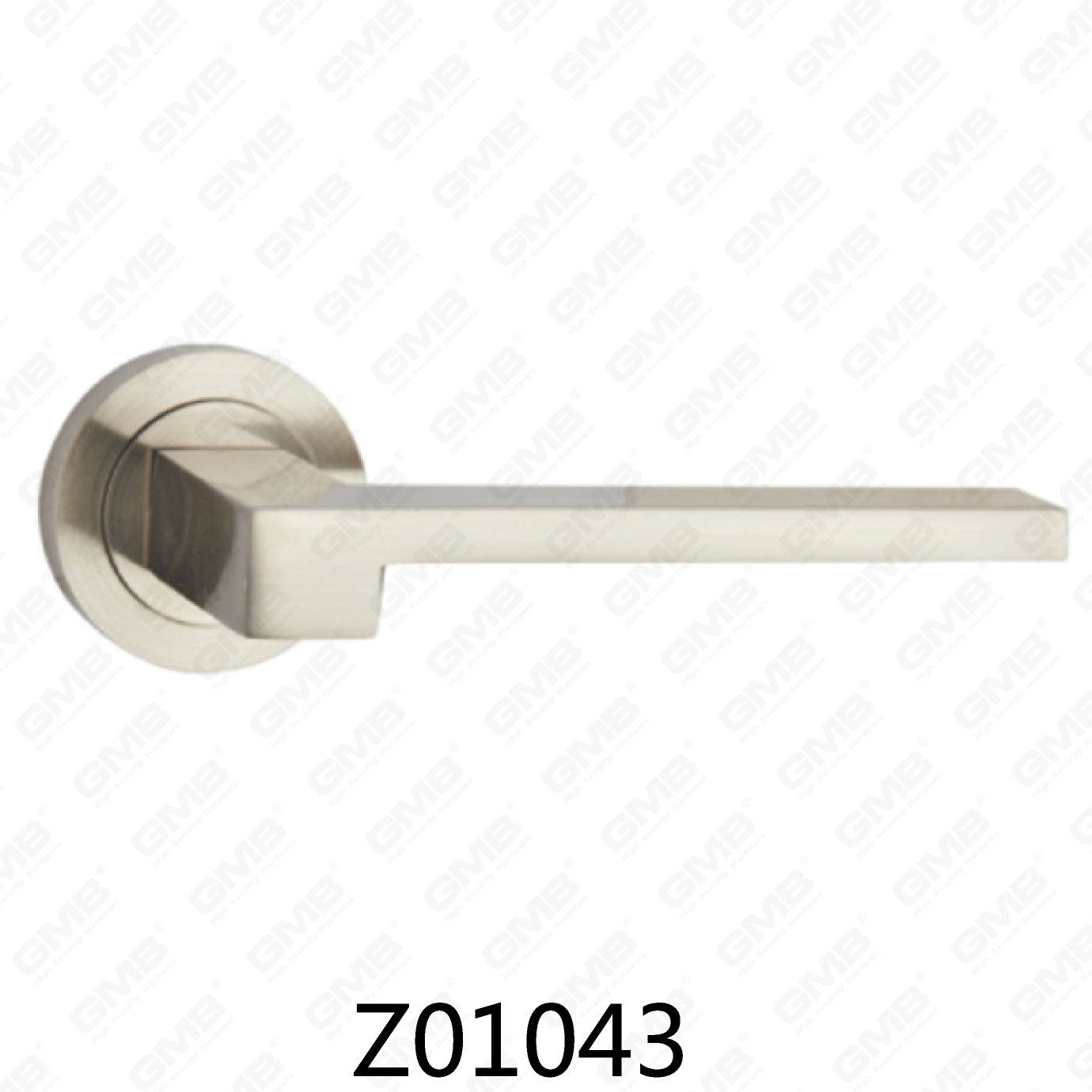 ידית דלת רוזטת אלומיניום מסגסוגת אבץ של Zamak עם רוזטה עגולה (Z01043)