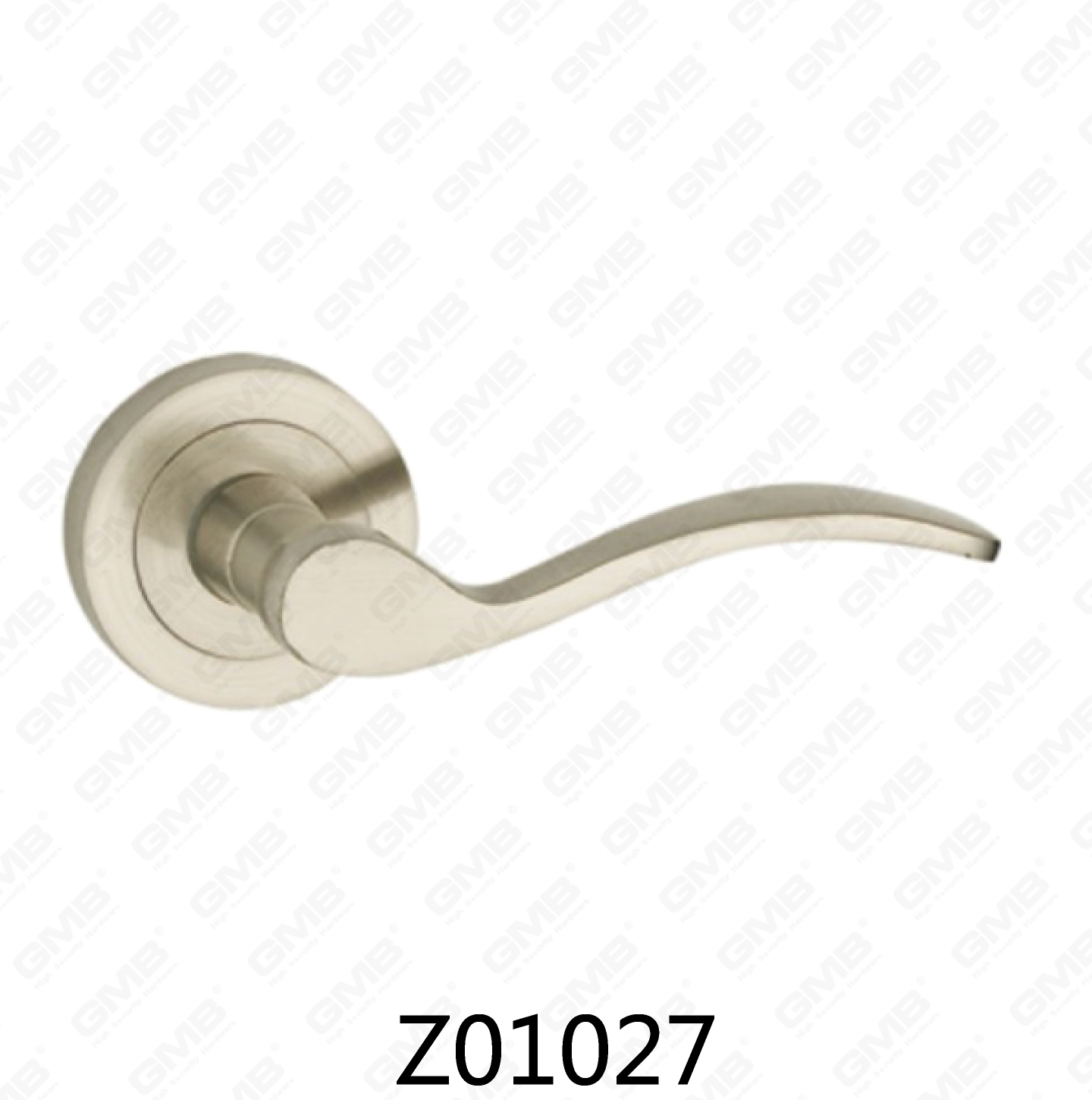 ידית דלת רוזטת אלומיניום מסגסוגת אבץ של Zamak עם רוזטה עגולה (Z01027)