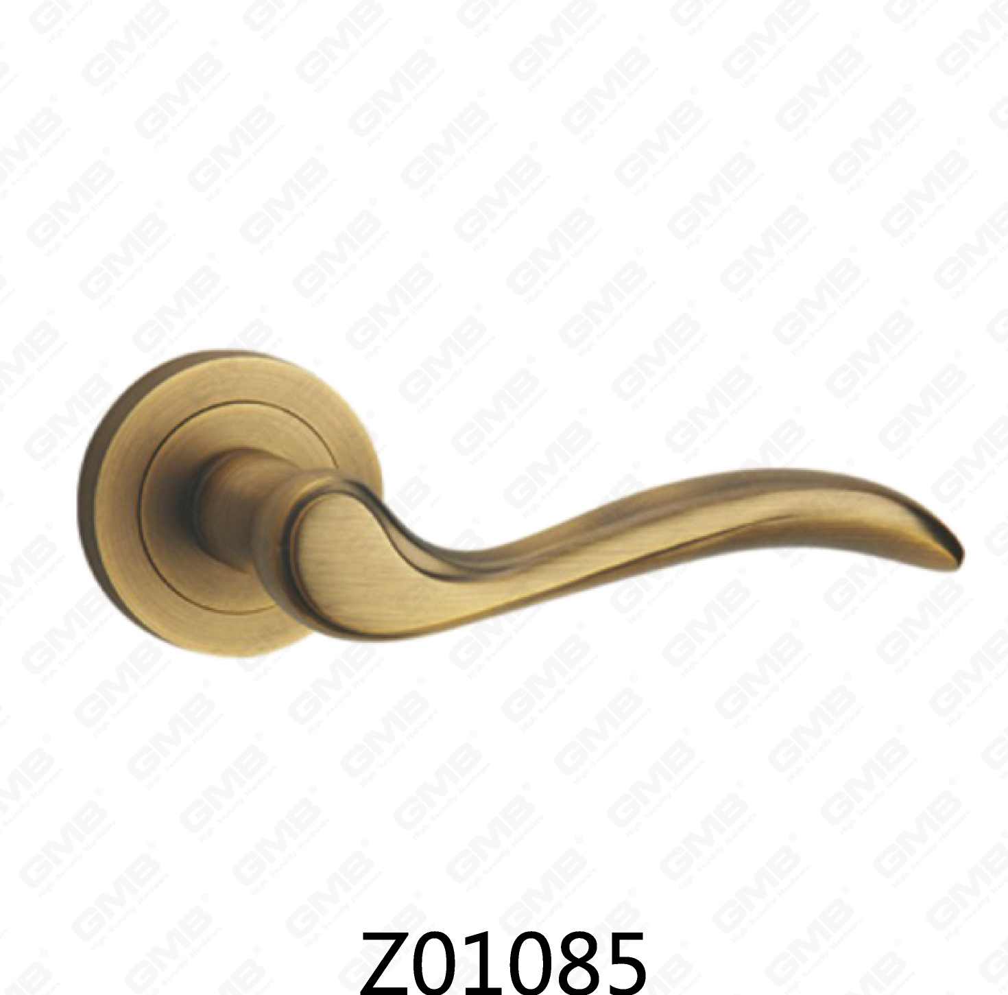ידית דלת רוזטת אלומיניום מסגסוגת אבץ של Zamak עם רוזטה עגולה (Z01085)