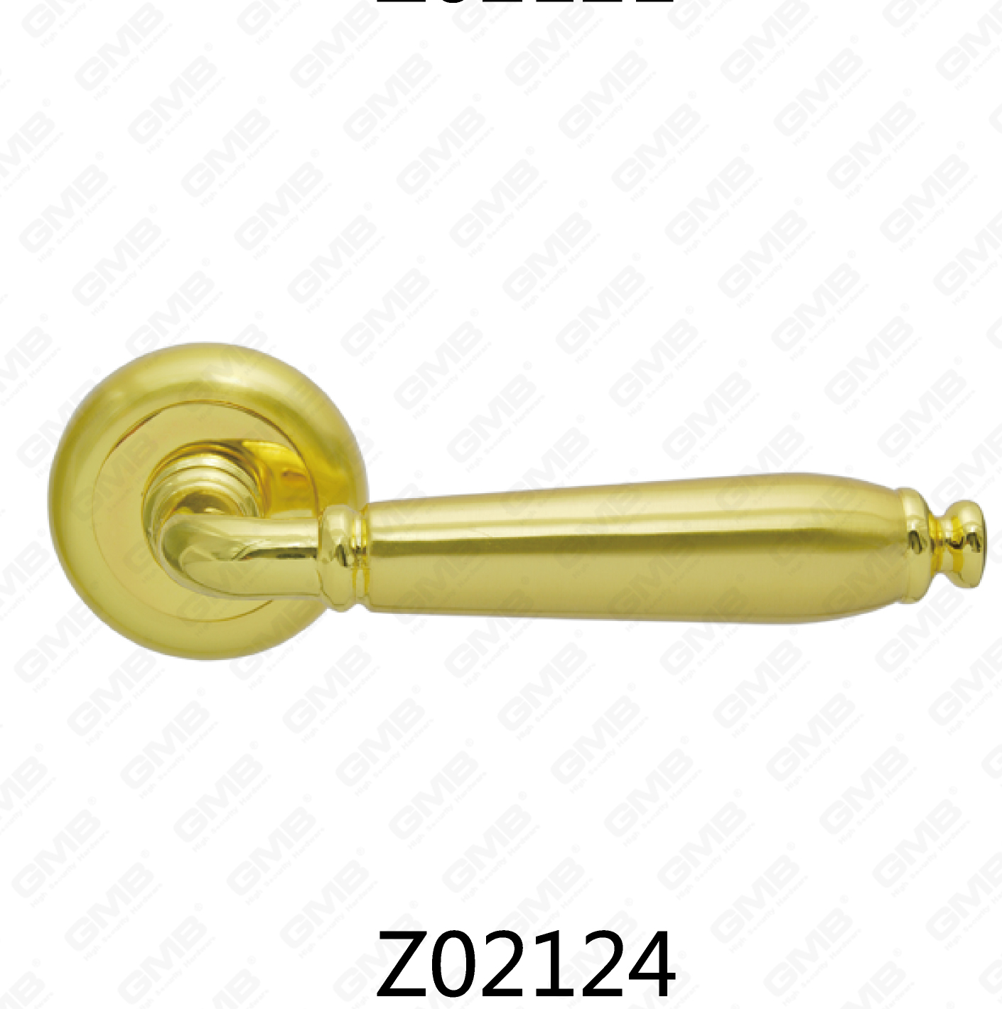 ידית דלת רוזטת אלומיניום מסגסוגת אבץ של Zamak עם רוזטה עגולה (Z02124)
