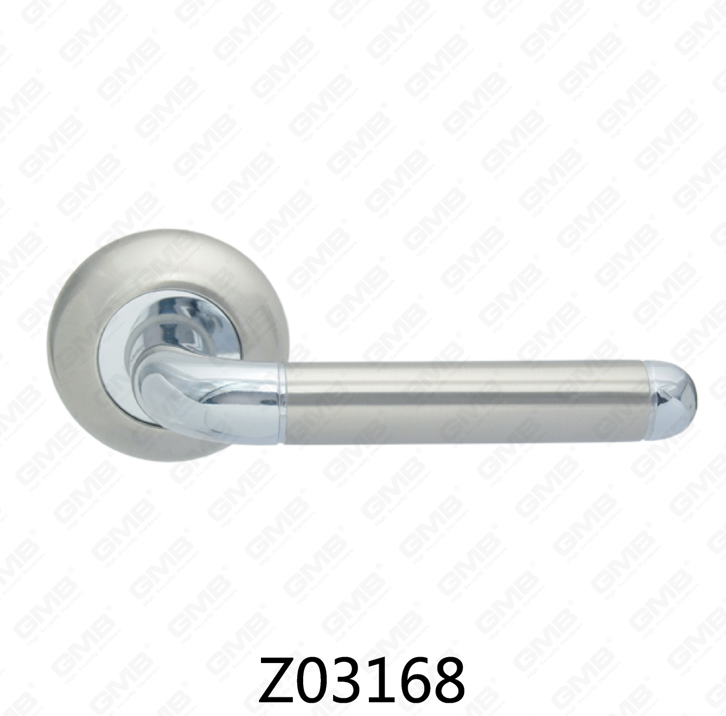 ידית דלת רוזטת אלומיניום מסגסוגת אבץ של Zamak עם רוזטה עגולה (Z02168)