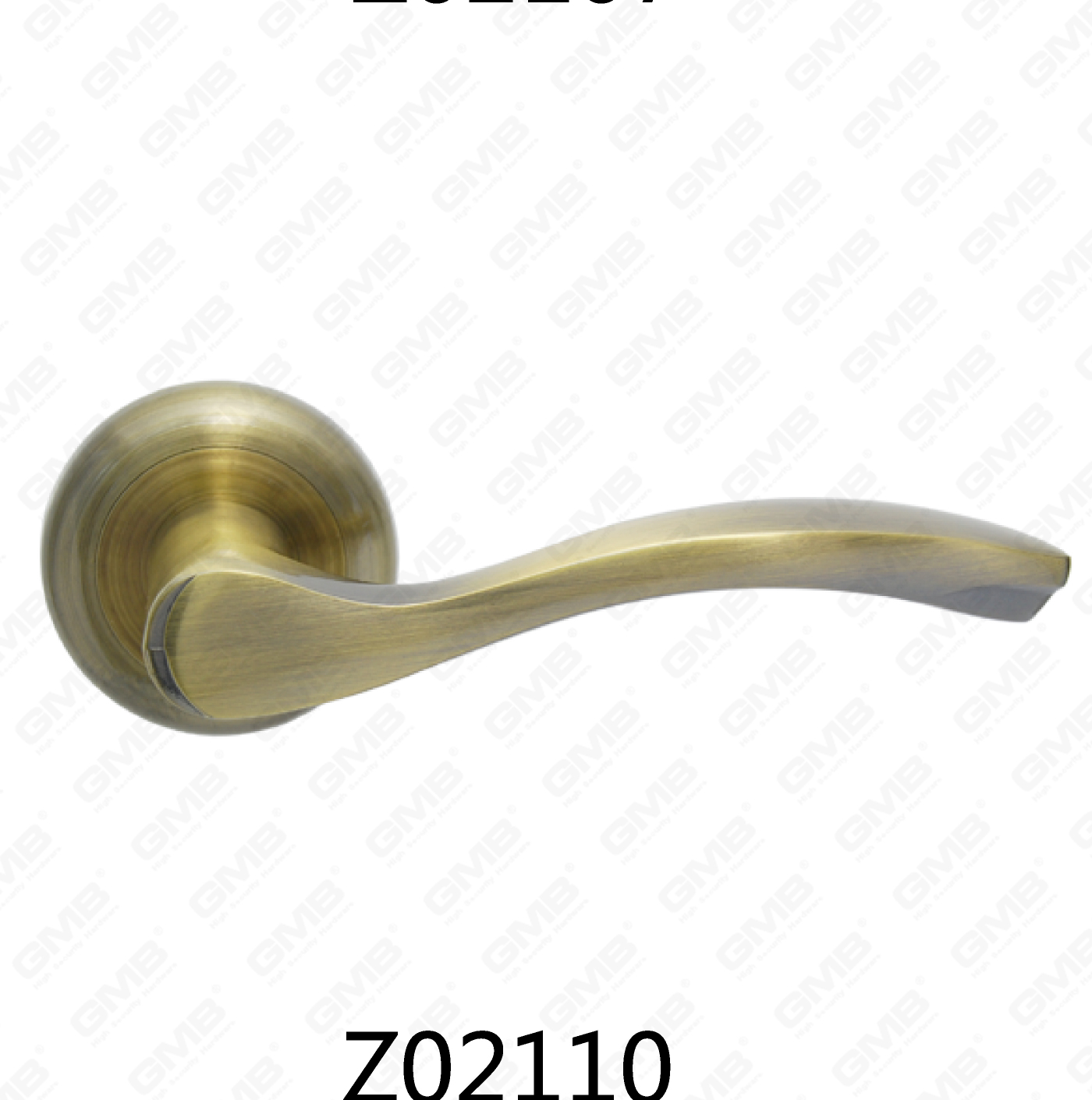 ידית דלת רוזטת אלומיניום מסגסוגת אבץ של Zamak עם רוזטה עגולה (Z02110)