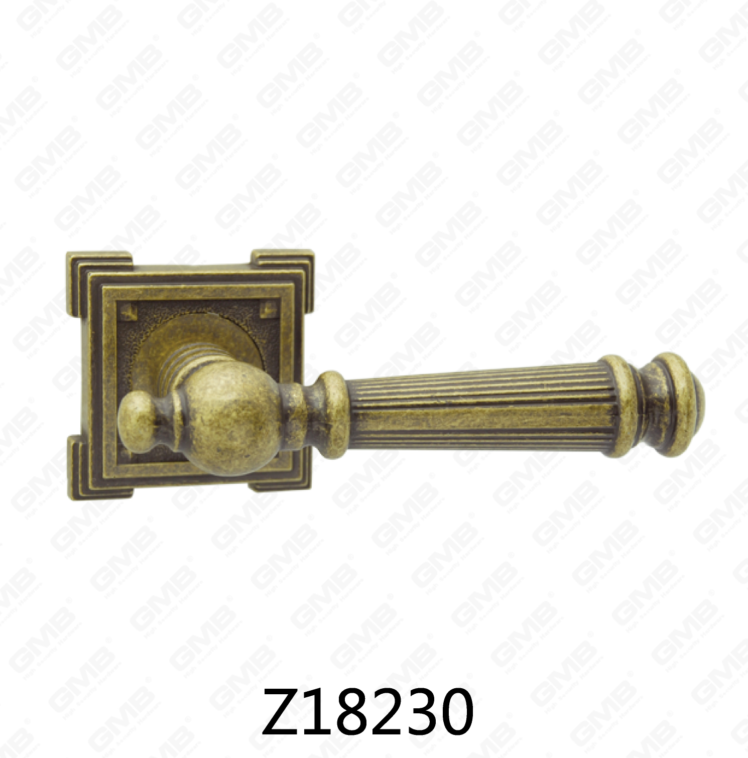 ידית דלת רוזטת אלומיניום מסגסוגת אבץ של Zamak עם רוזטה עגולה (Z18230)