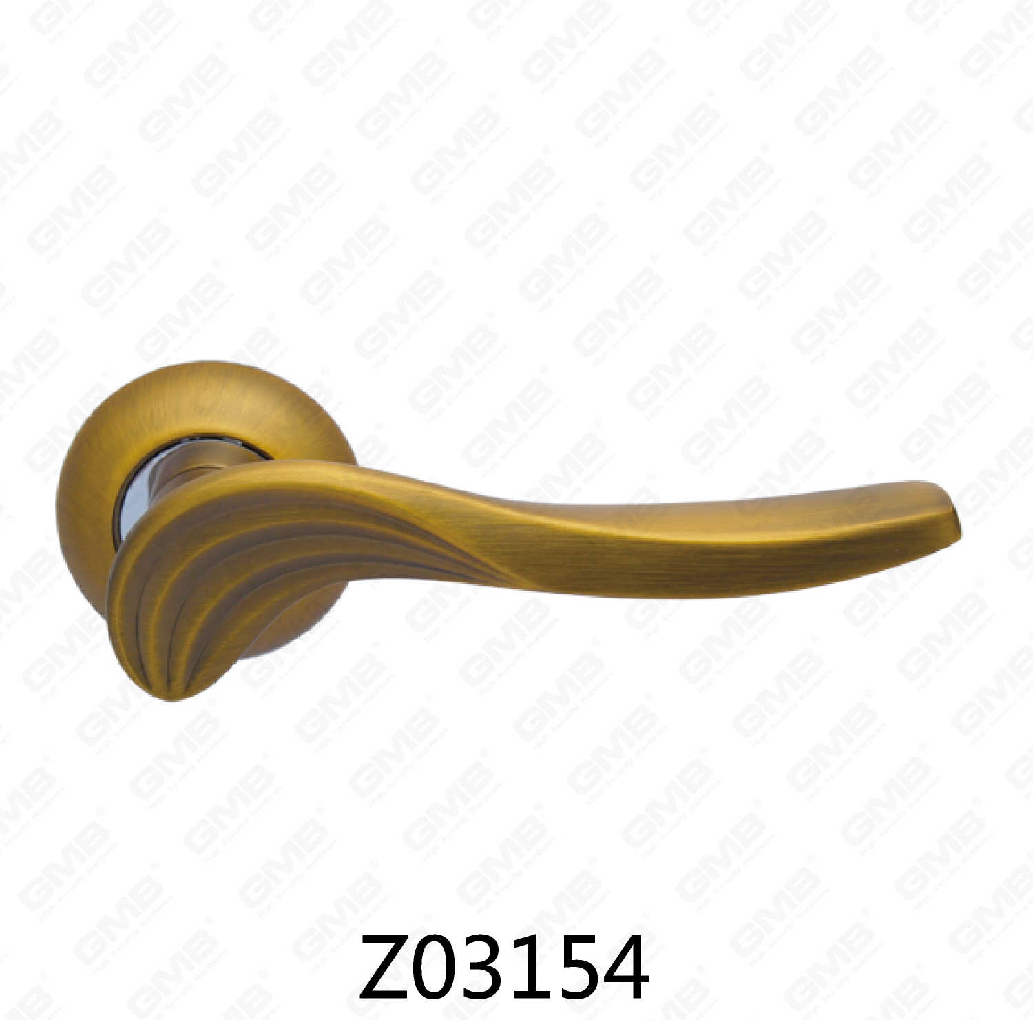 ידית דלת רוזטת אלומיניום מסגסוגת אבץ של Zamak עם רוזטה עגולה (Z02154)