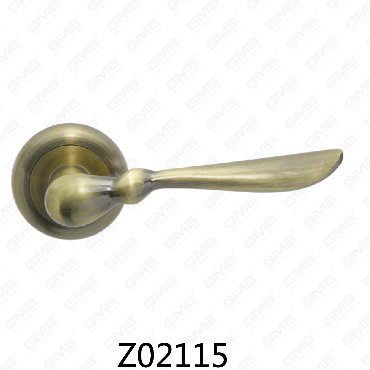 ידית דלת רוזטת אלומיניום מסגסוגת אבץ של Zamak עם רוזטה עגולה (Z02115)
