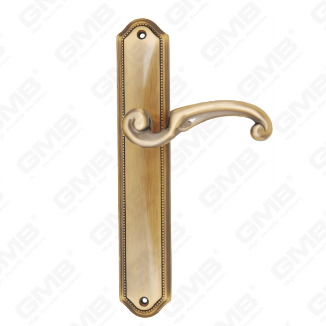 ידיות פליז ידית חומרה לדלת עץ מנעול ידית דלת על צלחת עבור מנעול שקע (B-PM3905-AB)