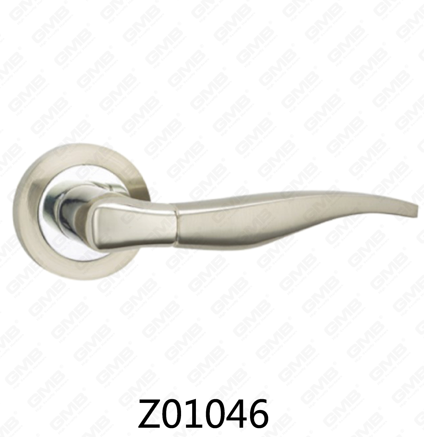ידית דלת רוזטה מסגסוגת אבץ של Zamak עם רוזטה עגולה (Z01046)
