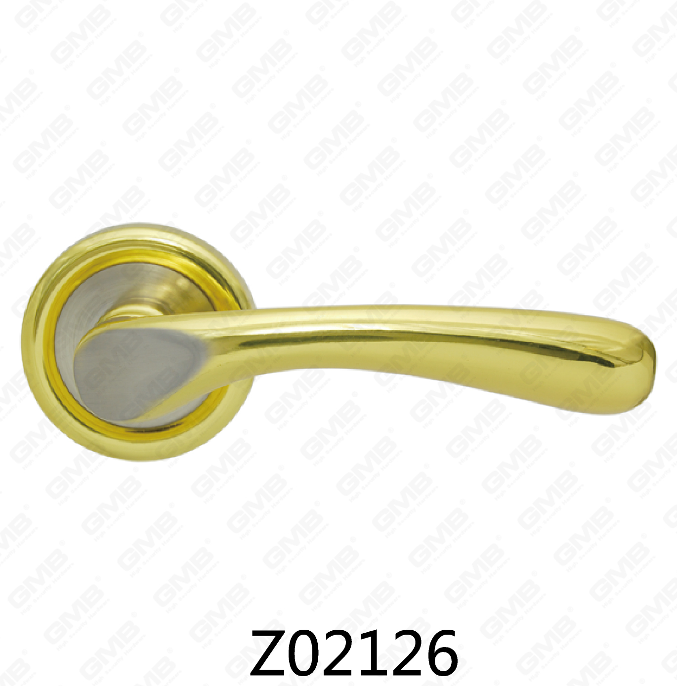 ידית דלת רוזטת אלומיניום מסגסוגת אבץ של Zamak עם רוזטה עגולה (Z02126)
