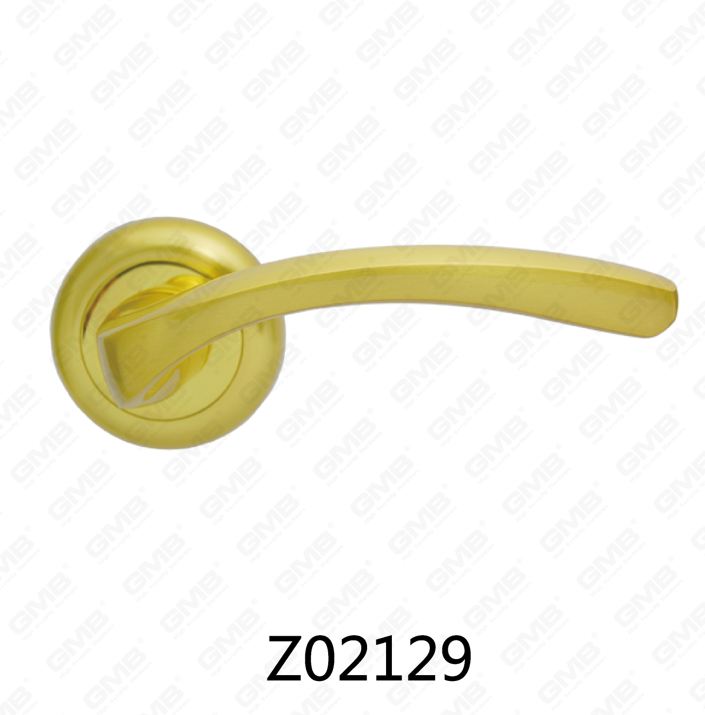 ידית דלת רוזטת אלומיניום מסגסוגת אבץ של Zamak עם רוזטה עגולה (Z02129)