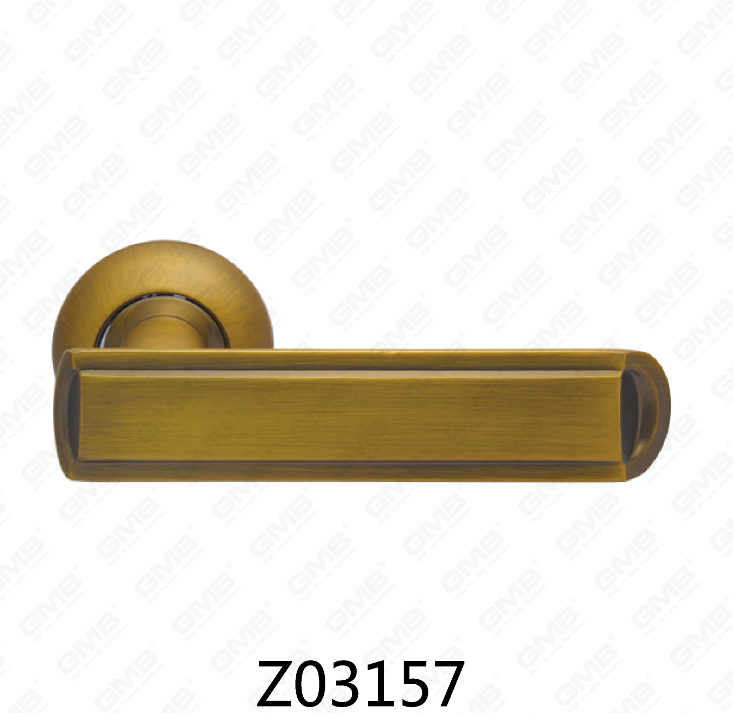 ידית דלת רוזטת אלומיניום מסגסוגת אבץ של Zamak עם רוזטה עגולה (Z02157)