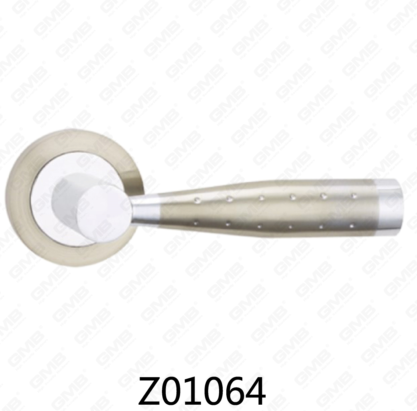 ידית דלת רוזטה מסגסוגת אבץ של Zamak עם רוזטה עגולה (Z01064)