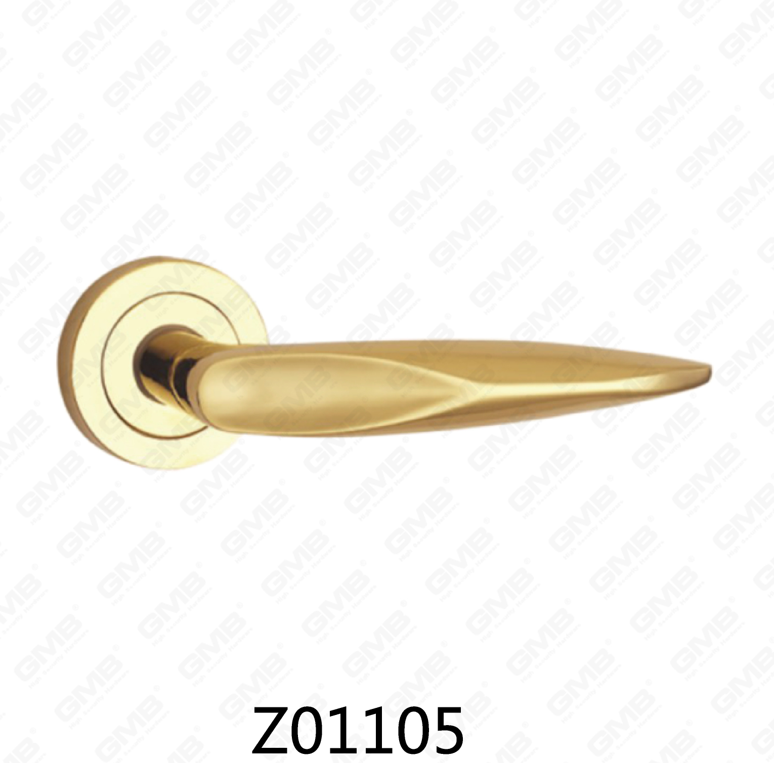 ידית דלת רוזטת אלומיניום מסגסוגת אבץ של Zamak עם רוזטה עגולה (Z01105)