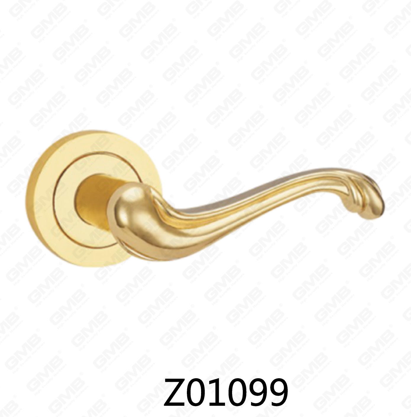 ידית דלת רוזטת אלומיניום מסגסוגת אבץ של Zamak עם רוזטה עגולה (Z01099)