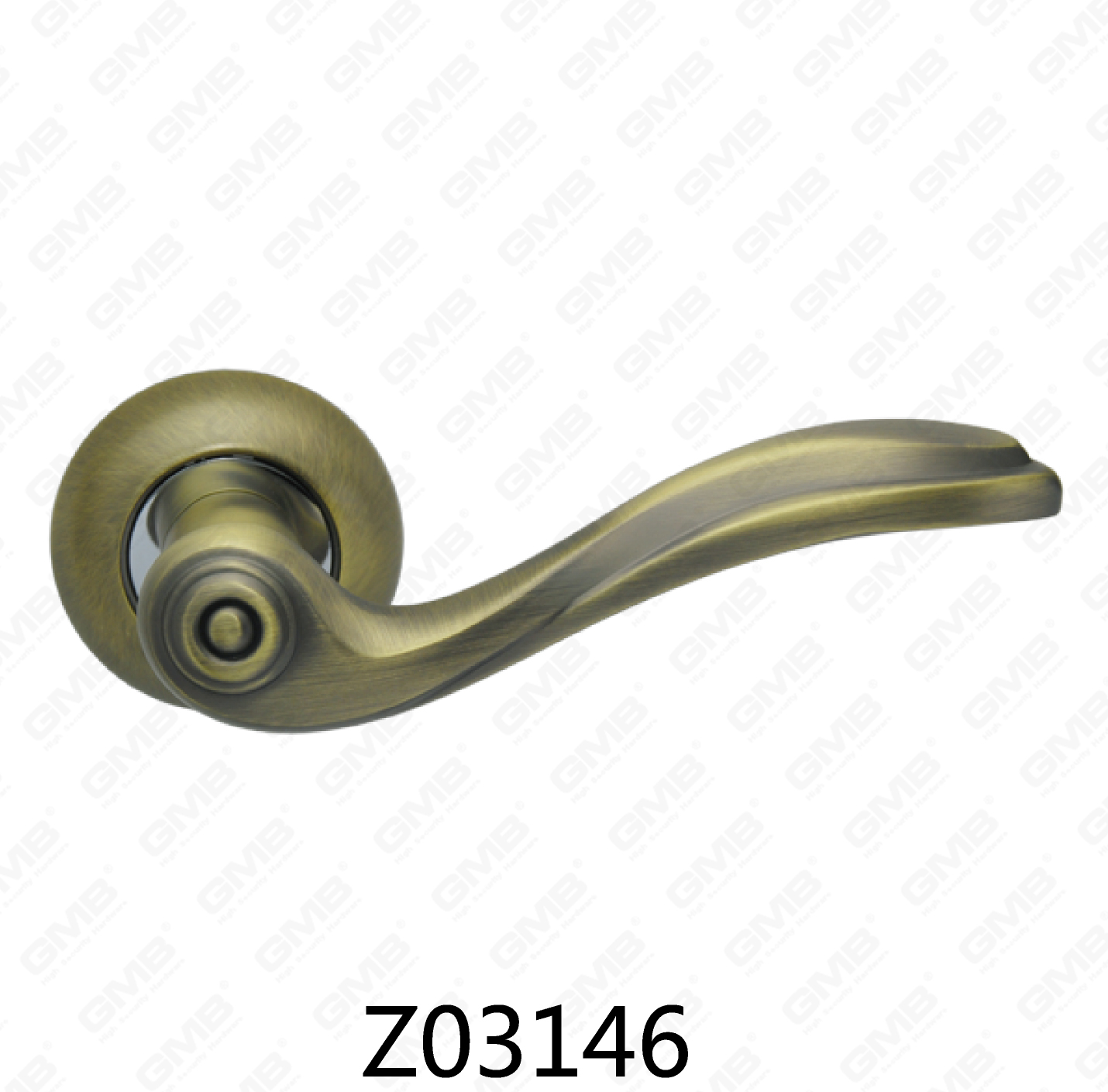 ידית דלת רוזטת אלומיניום מסגסוגת אבץ של Zamak עם רוזטה עגולה (Z02146)