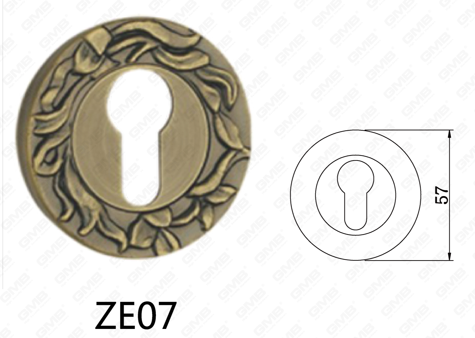 ידית דלת דלת אלומיניום מסגסוגת אבץ Zamak עגולה (ZE07)