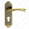 ידיות פליז ידית חומרה לדלת עץ מנעול ידית דלת על צלחת עבור מנעול שקע (B-PM0663-AB)