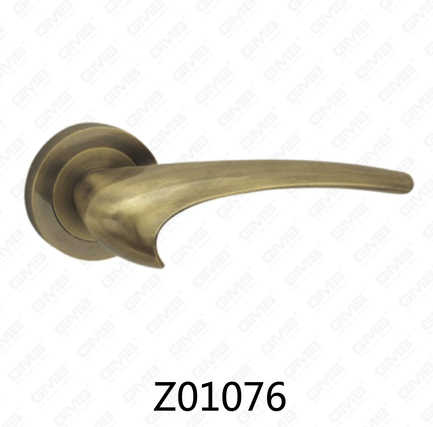 ידית דלת רוזטת אלומיניום מסגסוגת אבץ של Zamak עם רוזטה עגולה (Z01076)