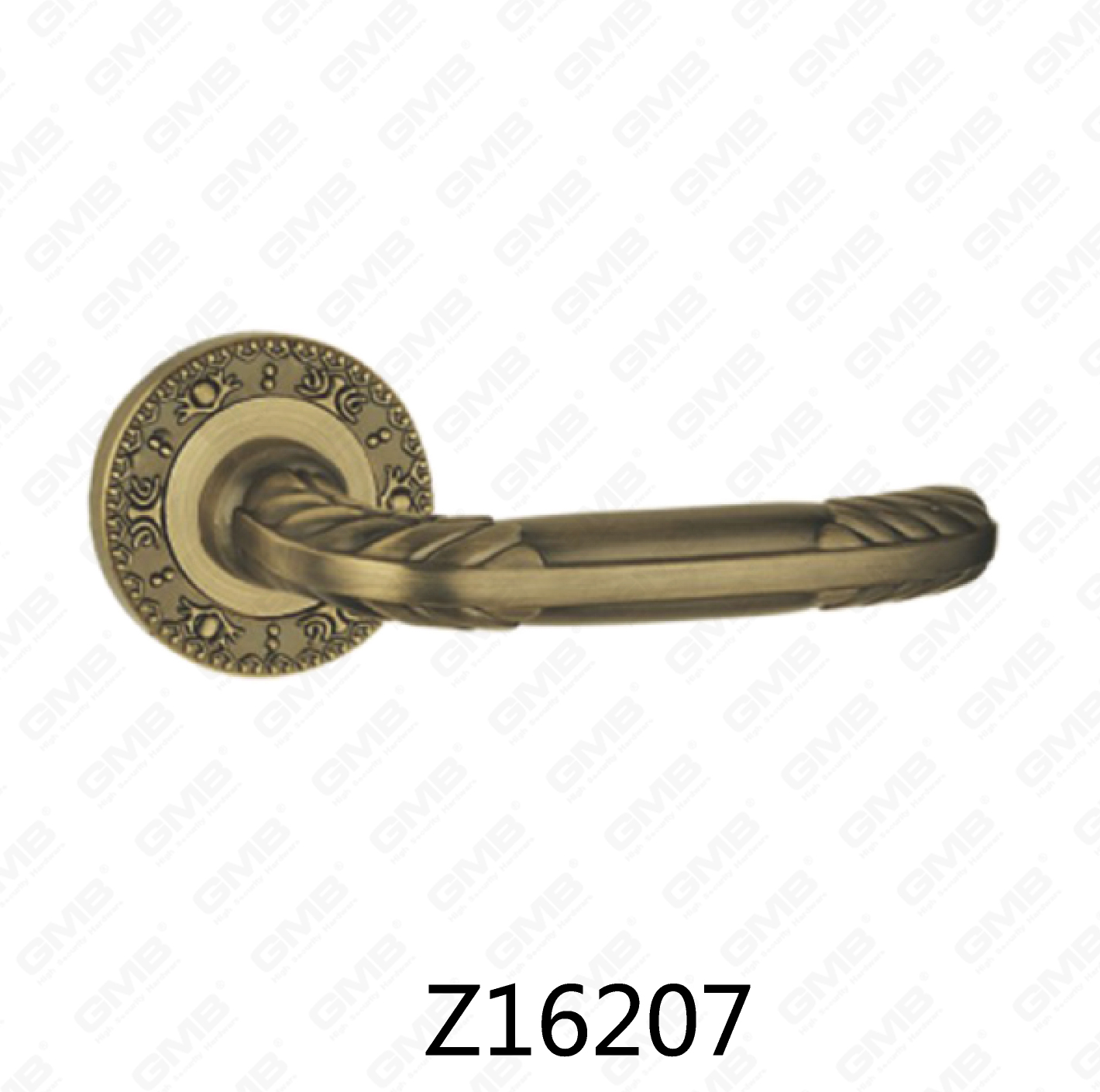 ידית דלת רוזטת אלומיניום מסגסוגת אבץ של Zamak עם רוזטה עגולה (Z16207)