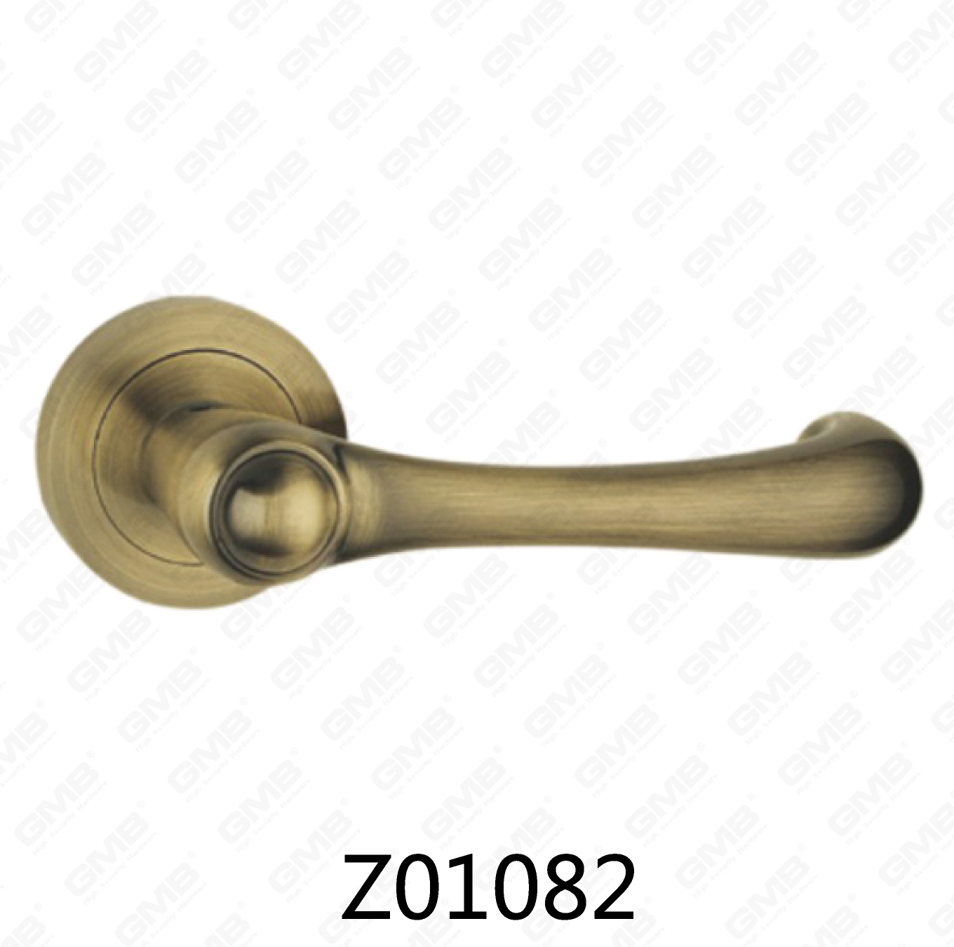 ידית דלת רוזטת אלומיניום מסגסוגת אבץ של Zamak עם רוזטה עגולה (Z01082)