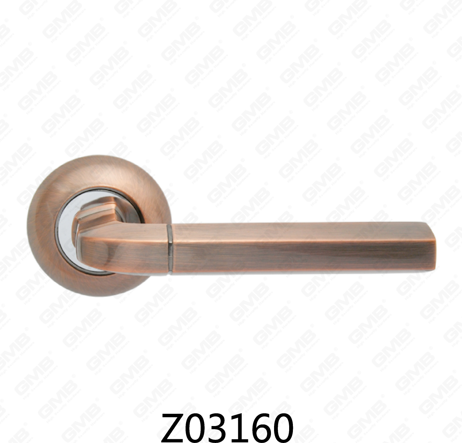 ידית דלת רוזטת אלומיניום מסגסוגת אבץ של Zamak עם רוזטה עגולה (Z02160)