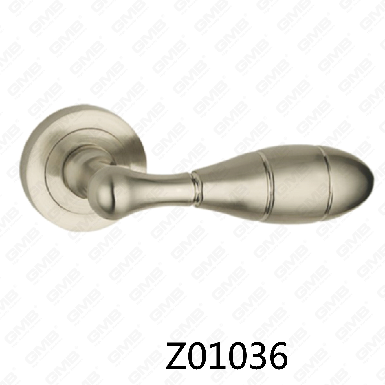 ידית דלת רוזטת אלומיניום מסגסוגת אבץ של Zamak עם רוזטה עגולה (Z01036)