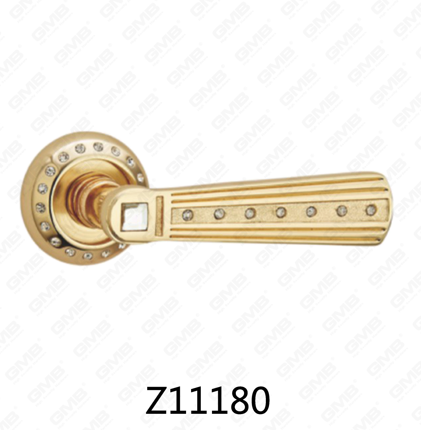 ידית דלת רוזטת אלומיניום מסגסוגת אבץ של Zamak עם רוזטה עגולה (Z11180)