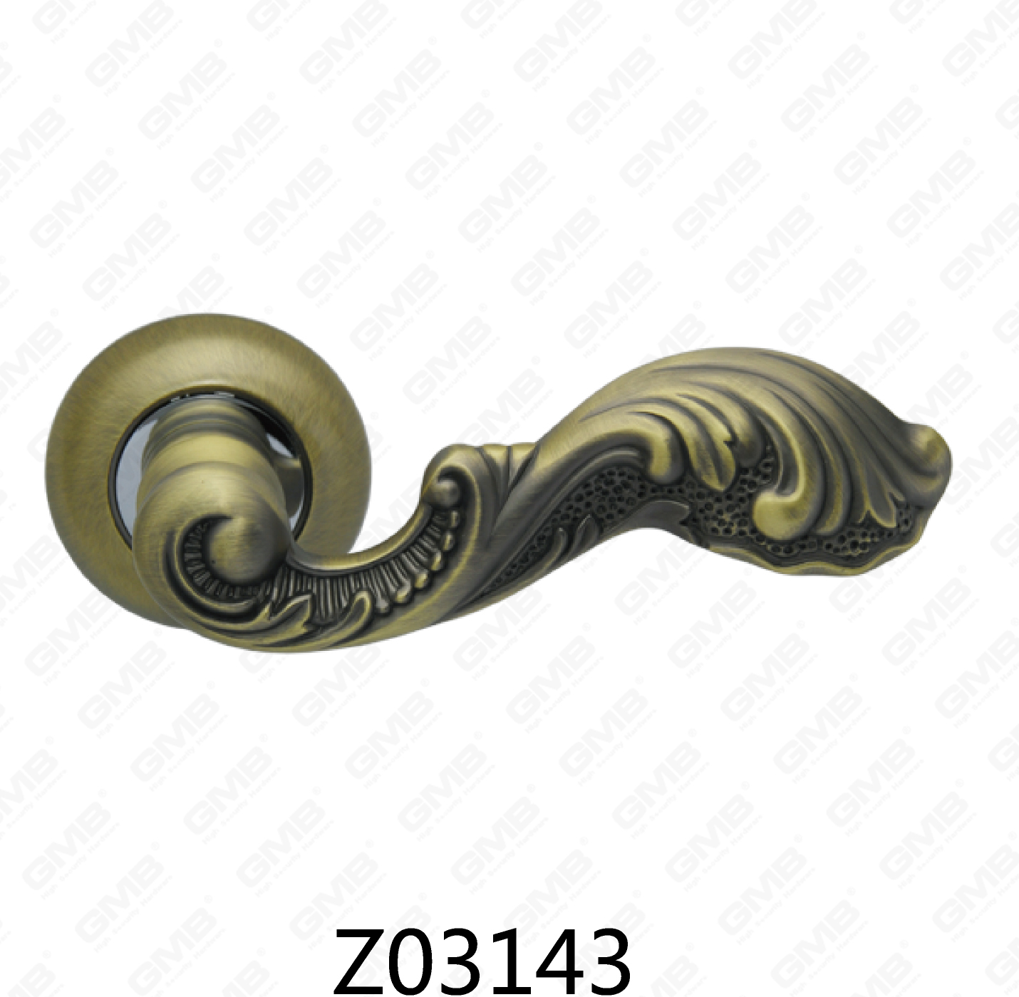 ידית דלת רוזטת אלומיניום מסגסוגת אבץ של Zamak עם רוזטה עגולה (Z02143)